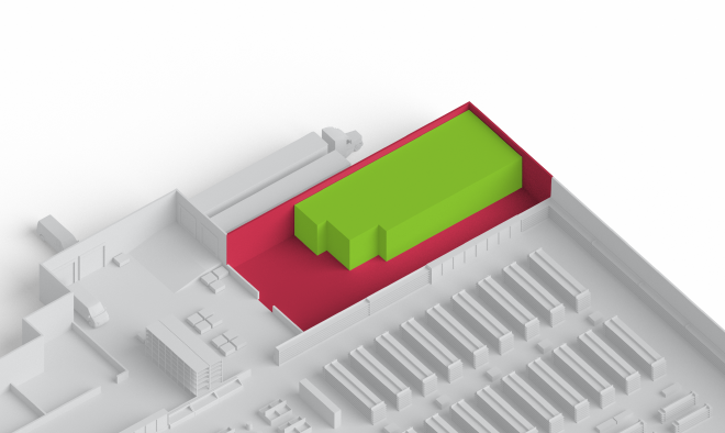 Warehouse footprint with ASRS