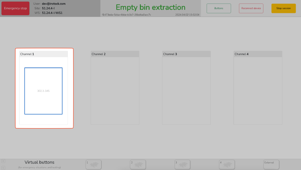 Instock · Empty bin extraction