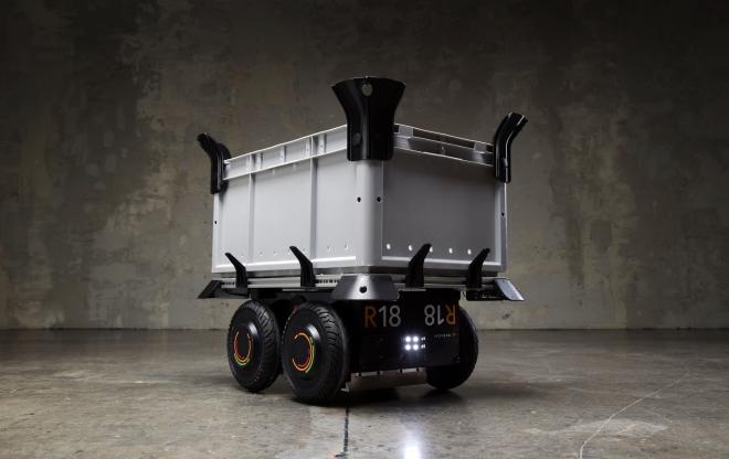 Instock robot with bin